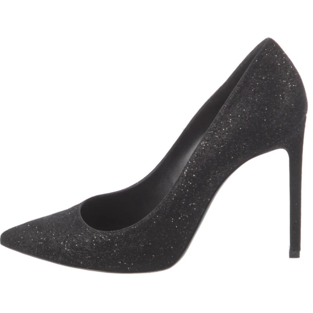 Saint Laurent Pointed Glitter Pumps - Picture 3 of 8